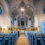Innenansicht der Blauen Kirche (St.-Elisabeth-Kirche)