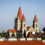 Mexikokirche, gesehen vom Atelier im Lassallehof in Wien