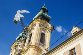Engelskulptur an der Ursulinenkirche