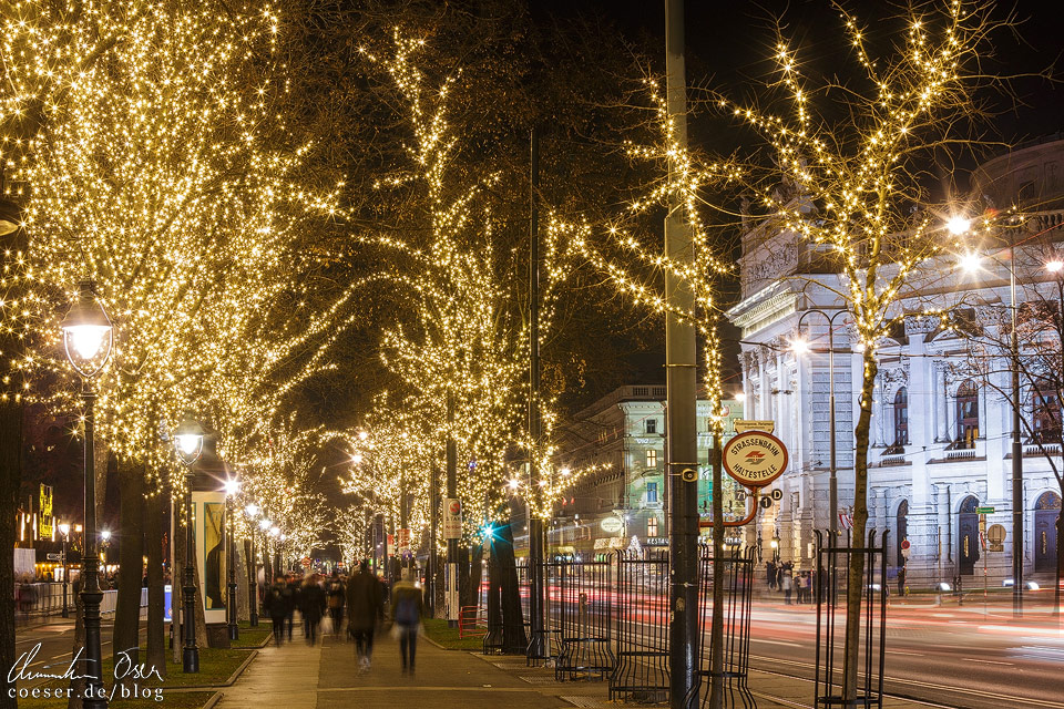 Weihnachtsbeleuchtung auf der Wiener Ringstraße
