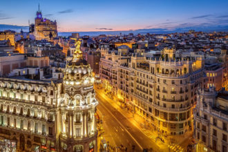 Aussicht auf Madrid von der Dachterrase des Círculo de Bellas Artes