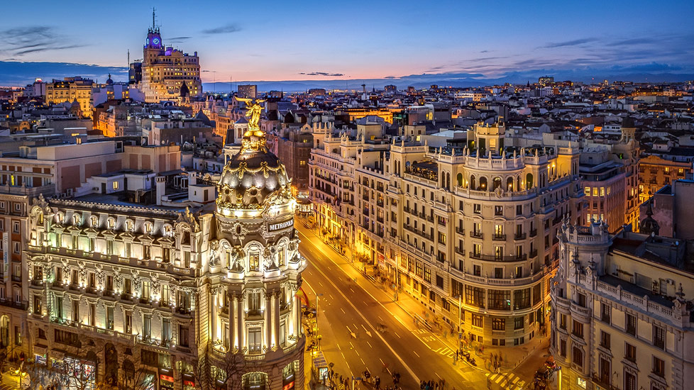 Aussicht auf Madrid von der Dachterrase des Círculo de Bellas Artes