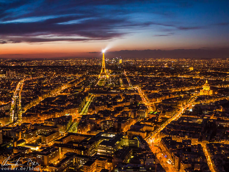 Aussichtspunkt in Paris: Tour Montparnasse in Richtung Eiffelturm