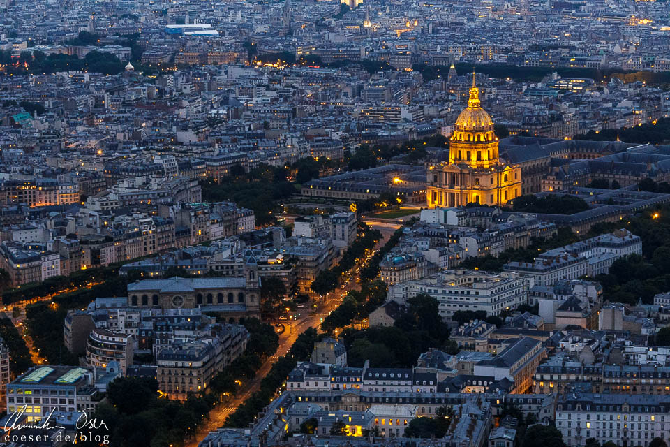 Aussichtspunkt in Paris: Tour Montparnasse in Richtung Invalidendom
