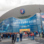 Außenansicht des Stadions Parc de Princes in Paris vor dem Euro-2016-Spiel Portugal – Österreich