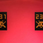 Die Mosaik-Kunstwerke Space Invaders im Hotel 25hours Terminus Nord in Paris