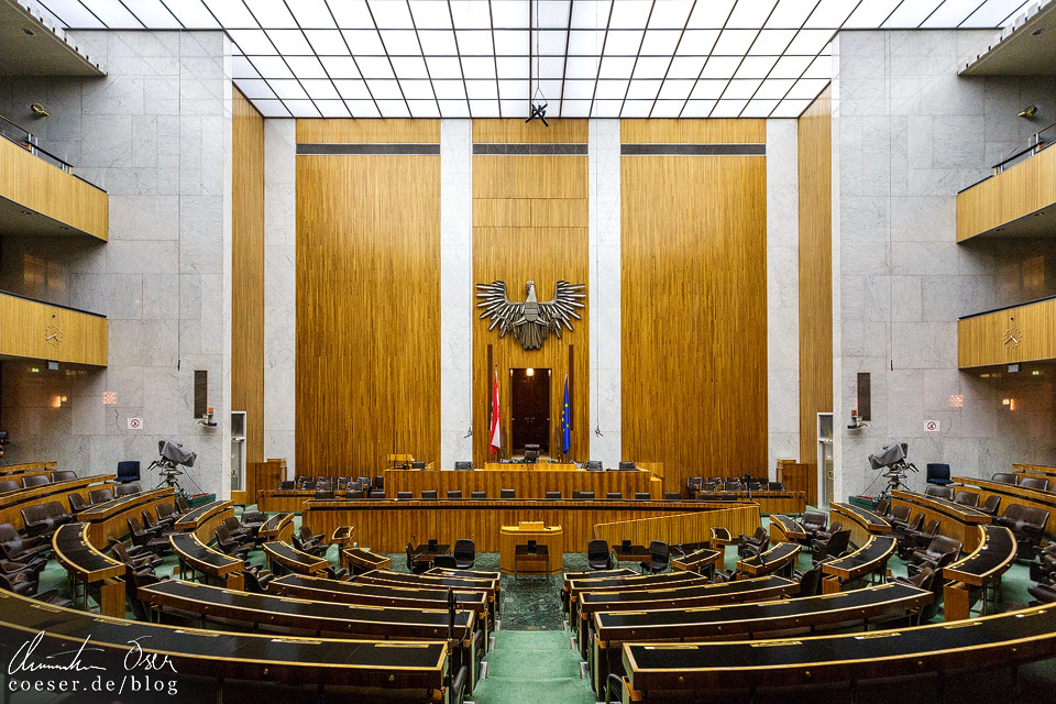 Sitzungssaal des Nationalrats im Wiener Parlament