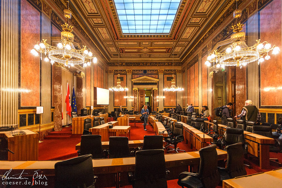 Sitzungssaal des Bundesrates im Wiener Parlament