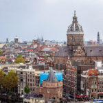 Ausblick auf Amsterdam von der Dachterrasse im Hotel DoubleTree by Hilton Amsterdam Centraal Station