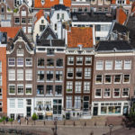 Ausblick auf Amsterdam vom Turm Westertoren in der Kirche Westerkerk