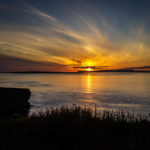 Sonnenuntergang vom Duncansby Head aus gesehen