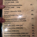 Tschechische Speisekarte im Lokal Pivnice U šneka