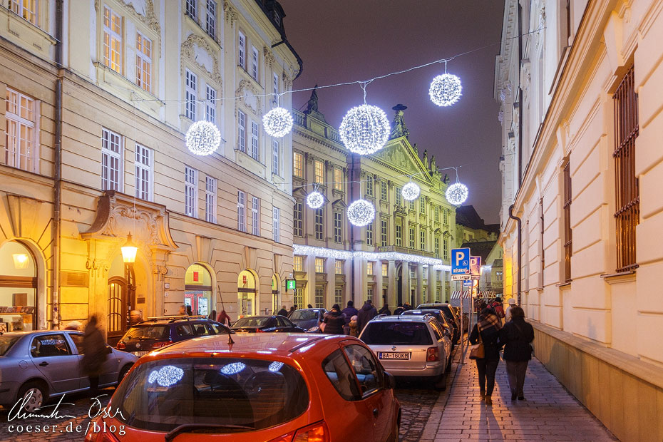 Weihnachtsbeleuchtung in Bratislava