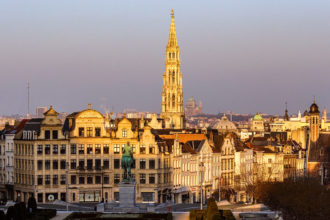 Blick vom Mont des Arts auf die Altstadt von Brüssel