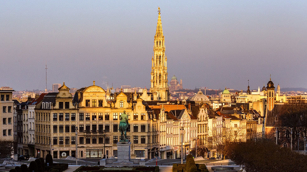 Blick vom Mont des Arts auf die Altstadt von Brüssel