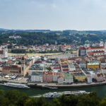 Panorama der Altstadt von Passau, gesehen von der Veste Oberhaus