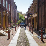 Die historische Straße Elfreth's Alley in Philadelphia