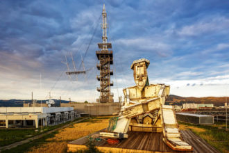 Höhenrausch 2018 in Linz im Sonnenuntergang