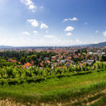 Ausblick vom Stadthügel Kalvarija (Kalvarienberg) auf Maribor