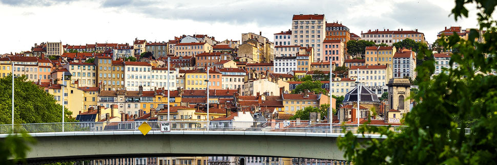 Blick auf das Viertel Croix-Rousse in Lyon