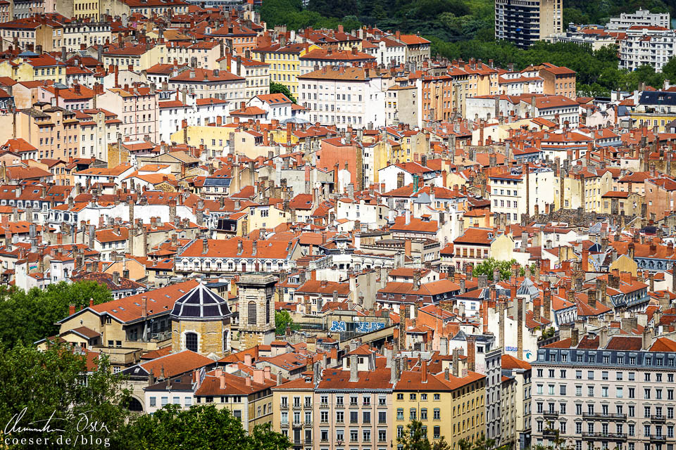 Blick von der Aussichtsplattform Notre-Dame de Fourvière in Lyon