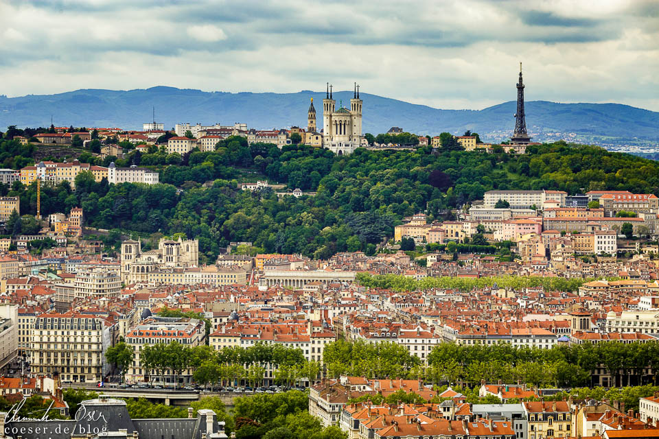 Ausblick vom Barbereich des Radisson Blu Hotels in Lyon