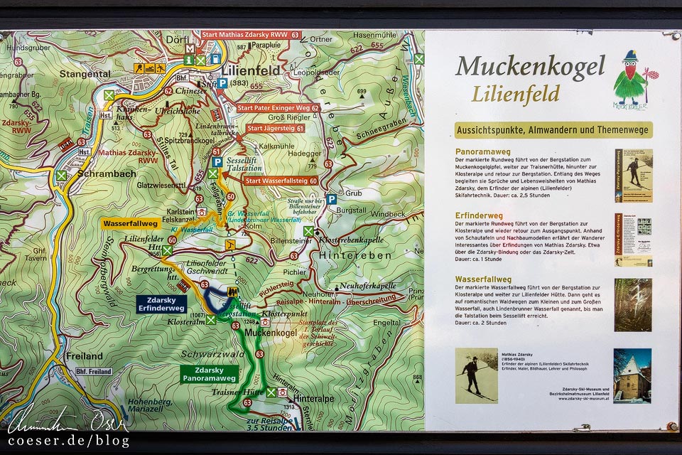 Wanderwege auf dem Muckenkogel in Lilienfeld