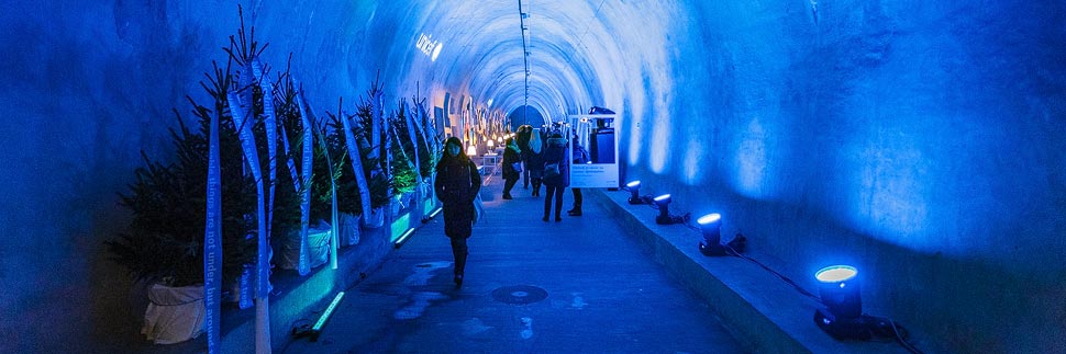 Weihnachtsbeleuchtung im Grič-Tunnel in Zagreb