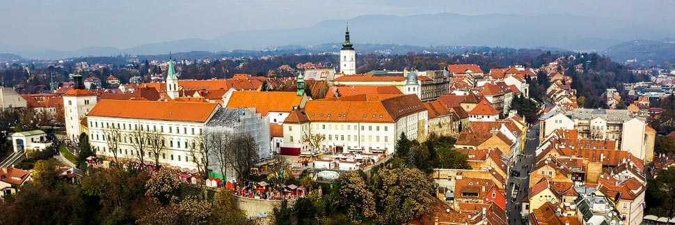 Blick auf die Oberstadt (Gornji Grad) von Zagreb