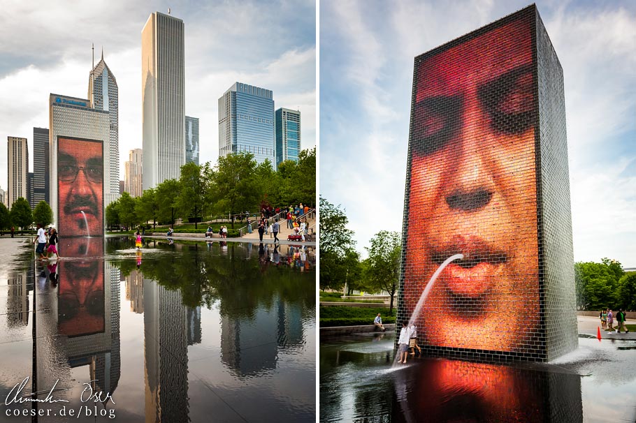 Crown Fountain im Millennium Park von Chicago