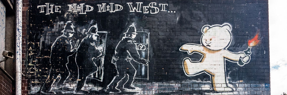 Banksys Kunstwerk Mild Mild West in Bristol