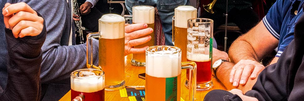 Biergläser im Floriani Bräu