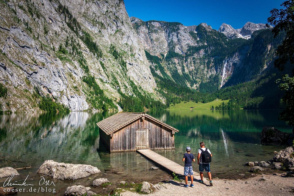 Bootshütte am Beginn des Obersees am Königssee