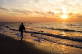 Sonnenuntergang am Meer in Ostende