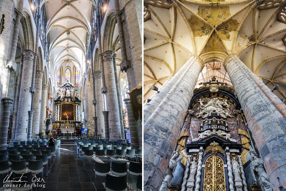 Mittelschiff und Altar in der St.-Nikolaus-Kirche in Gent