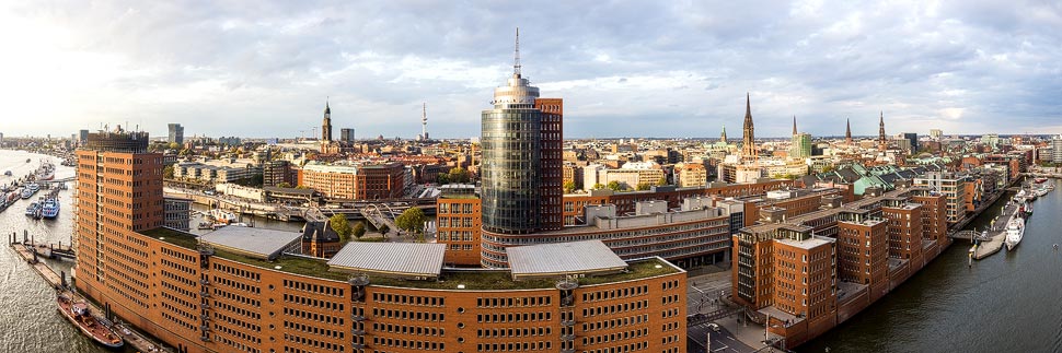 Panoramaansicht von Hamburg