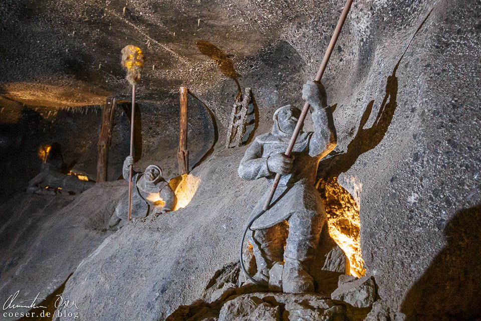 Schaufiguren im Salzbergwerk Wieliczka bei Krakau