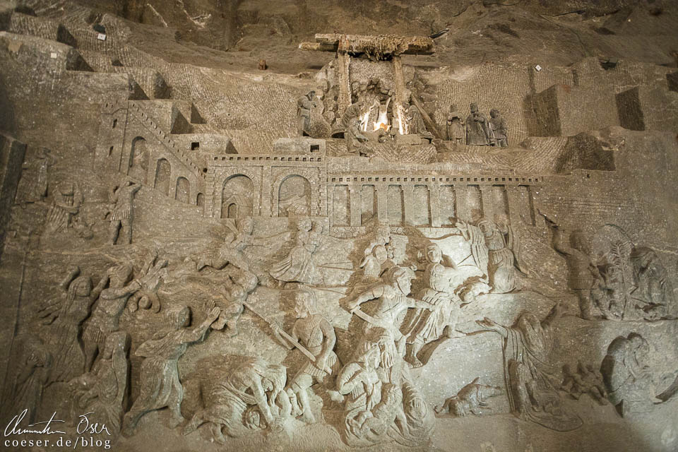 Wandkunstwerke in der Hl.-Kinga-Kapelle im Salzbergwerk Wieliczka bei Krakau