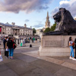 Löwenfigur auf dem Trafalgar Square in London