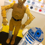 Modell der Star-Wars-Figuren R2D2 und C3PO im LEGO-Shop in Kopenhagen