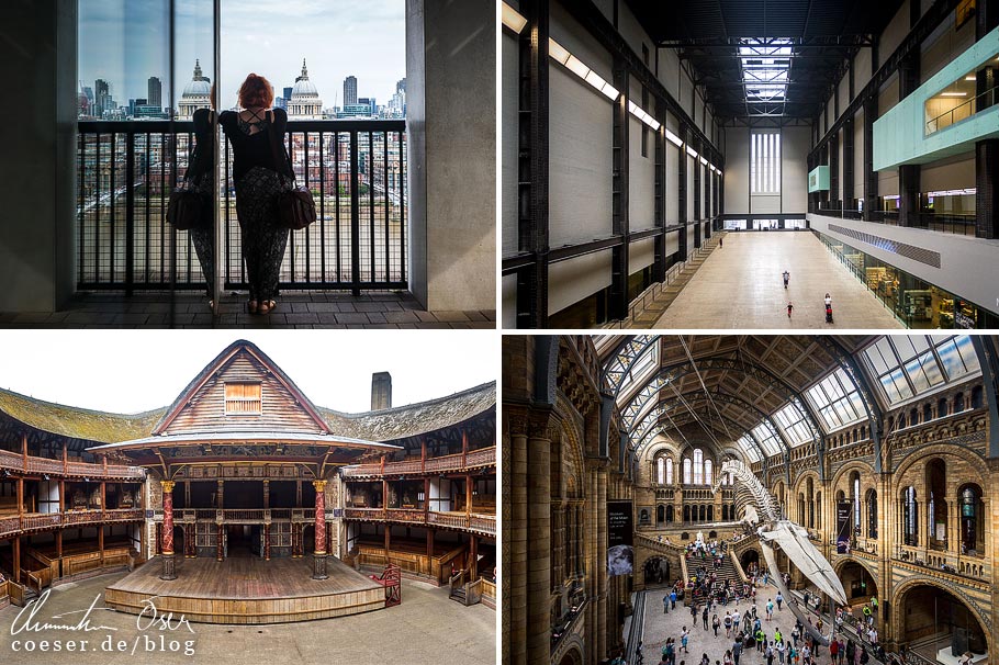 Citytrip nach London: Tate Modern, Shakespeare's Globe Theatre, Natural History Museum