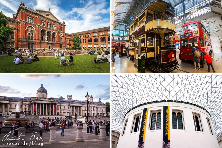 Citytrip nach London: V&A Museum, London Transport Museum, National Gallery, British Museum