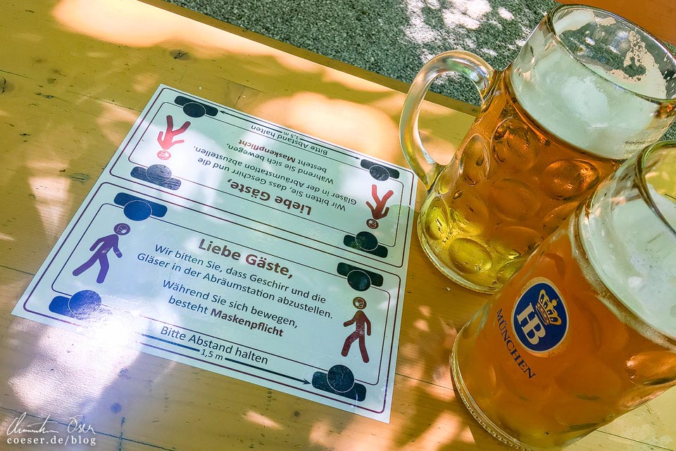 Aumeister Biergarten in München in Zeiten des Coronavirus