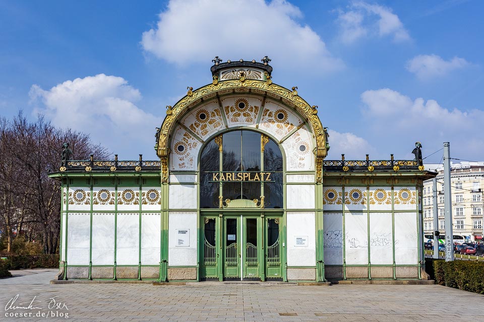 Jugendstilpavillons von Otto Wagner am Karlsplatz in Wien