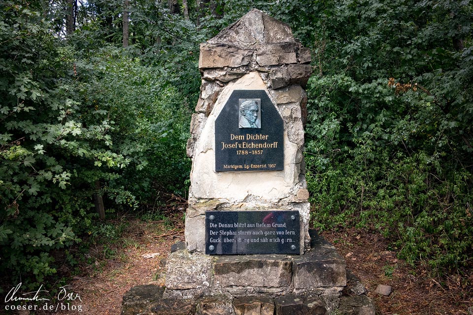 Gedenkstein für den Dichter Josef von Eichendorff am Stadtwanderweg 5 in Wien