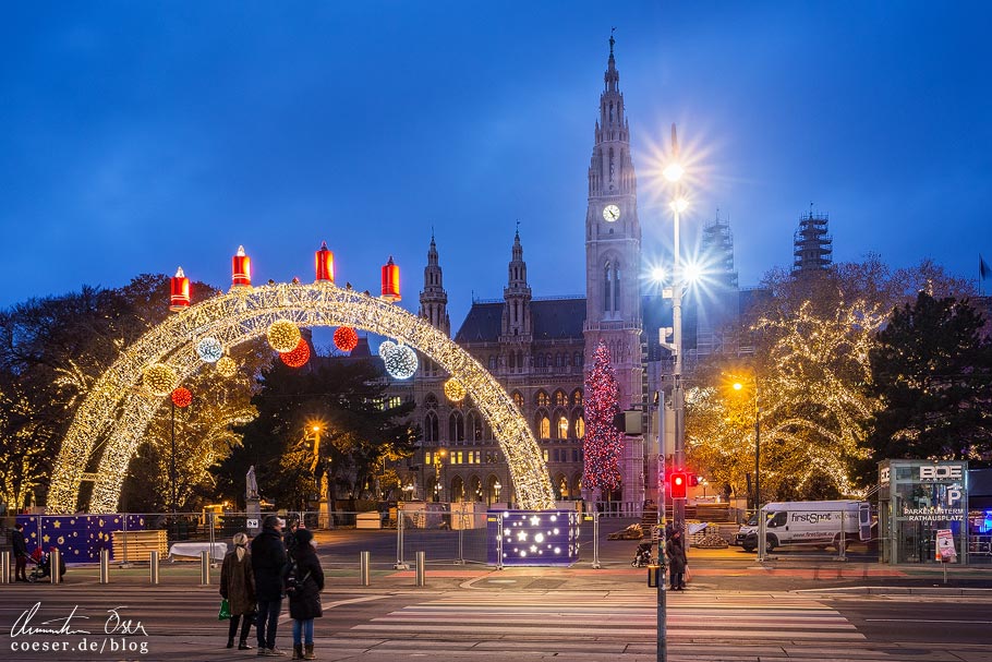 Christkindlmarkt am Rathausplatz während der Coronaviruskrise