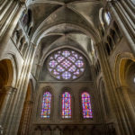 Fensterrosette in der Kathedrale Notre-Dame in Lausanne
