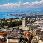 Aussicht auf Lausanne vom Turm der Kathedrale Notre-Dame