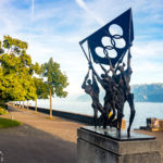Skulptur im Olympischen Park (Parc Olympique) in Lausanne