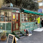 The Tram Café in einem alten Straßenbahnwagen in Dublin